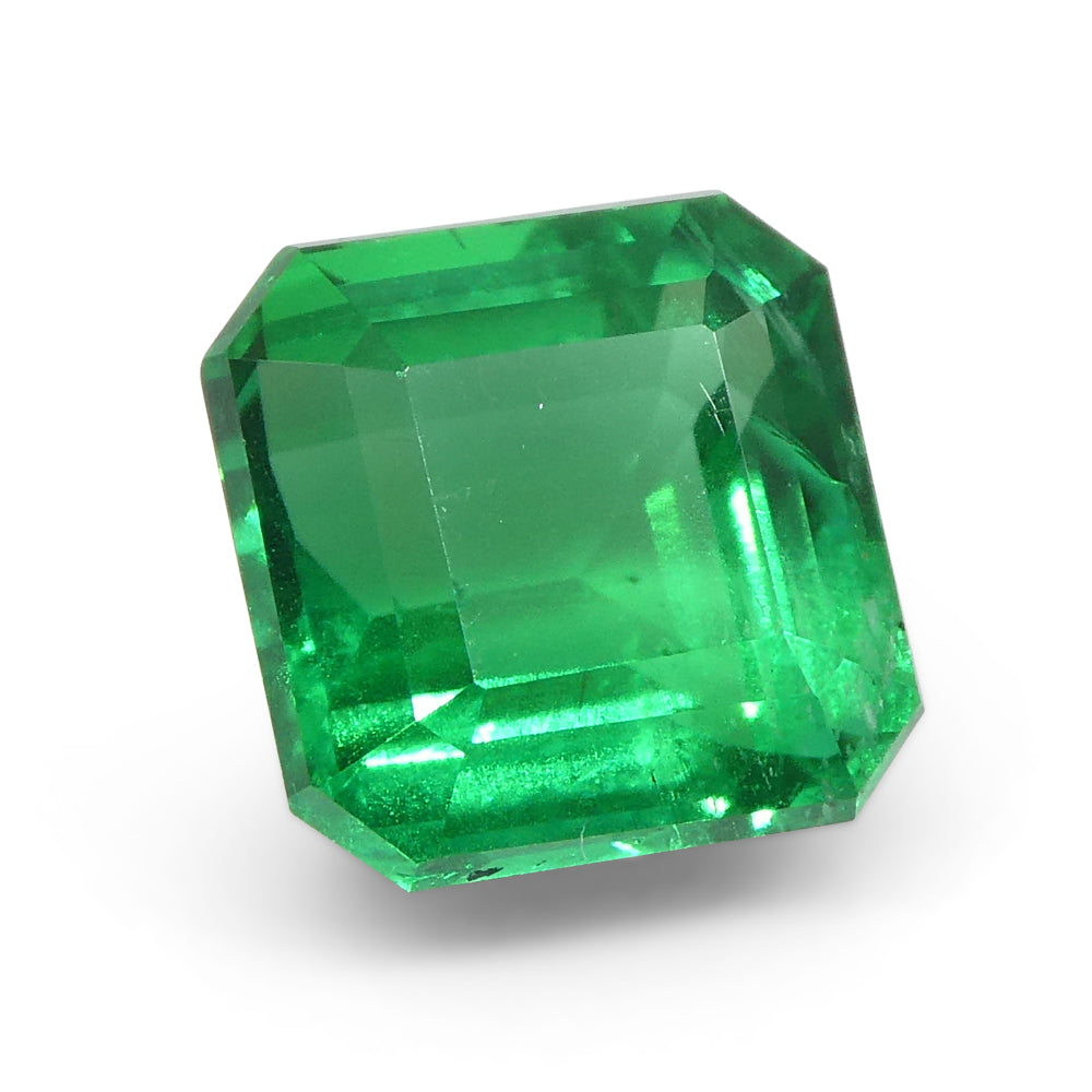 2.08ct Square/Octagonal Green Emerald GIA Certified Zambia