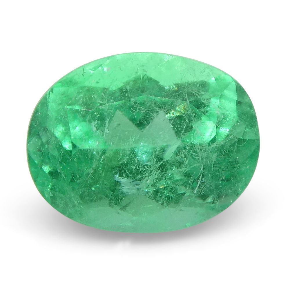 1.1 ct Oval Emerald GIA Certified Colombian F1/Minor - Skyjems Wholesale Gemstones