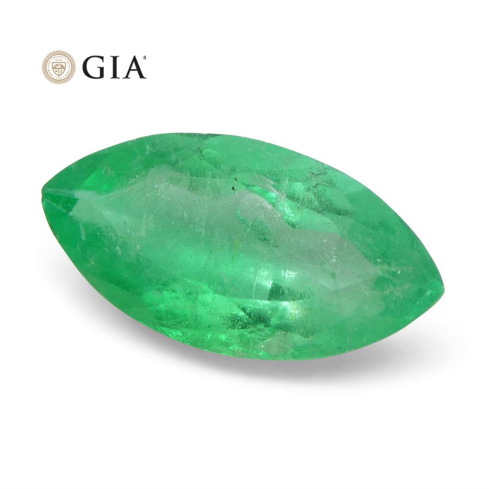 1.68 ct Colombian Emerald Marquise Cut Green Gemstone by SkyJems - Certified Natural Beryl with GIA Authenticity