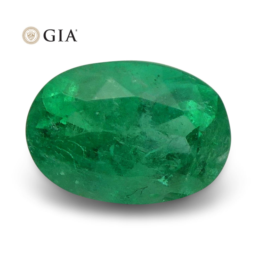 1.45 ct Oval Green Colombian Emerald, GIA Certified Natural Beryl from SkyJems, premium Canadian gemstone collection
