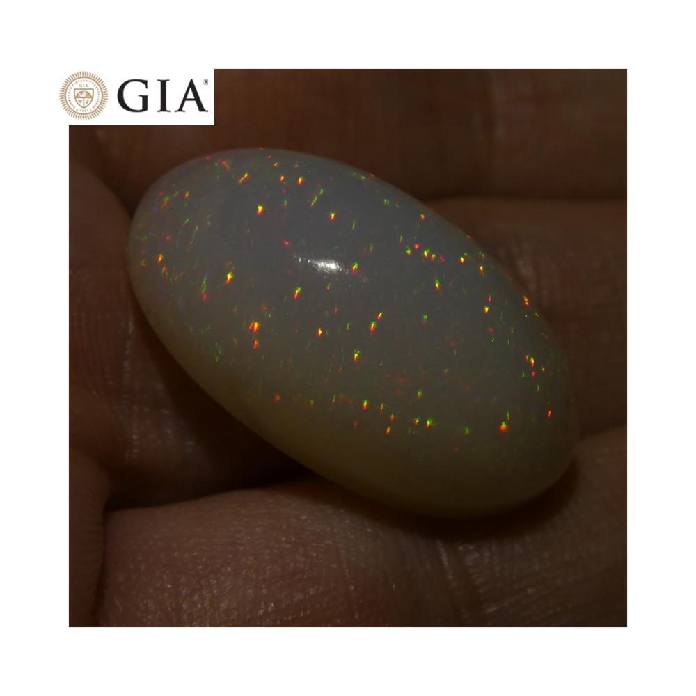 15.54 ct Ethiopian Opal with Multicolor Play of Color, GIA Certified Natural Gemstone by SkyJems Canada