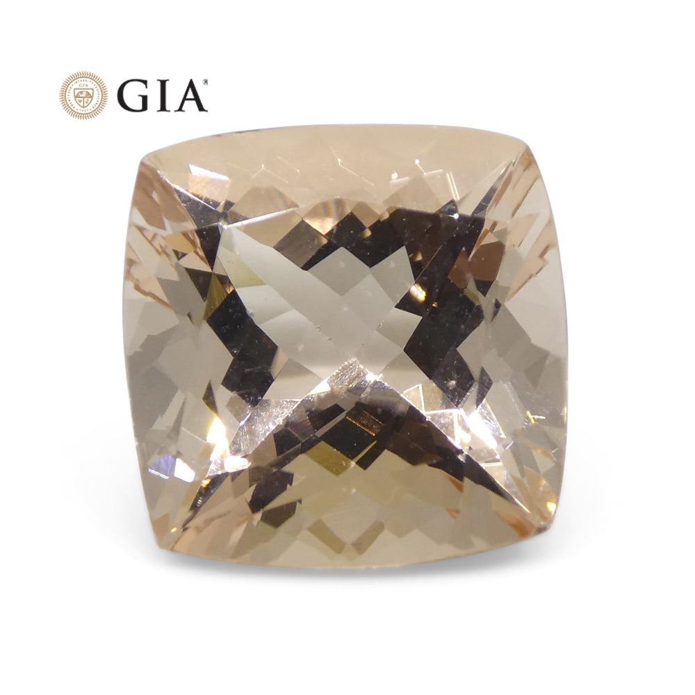 6.27ct Cushion Pink-Orange Morganite GIA Certified - Skyjems Wholesale Gemstones
