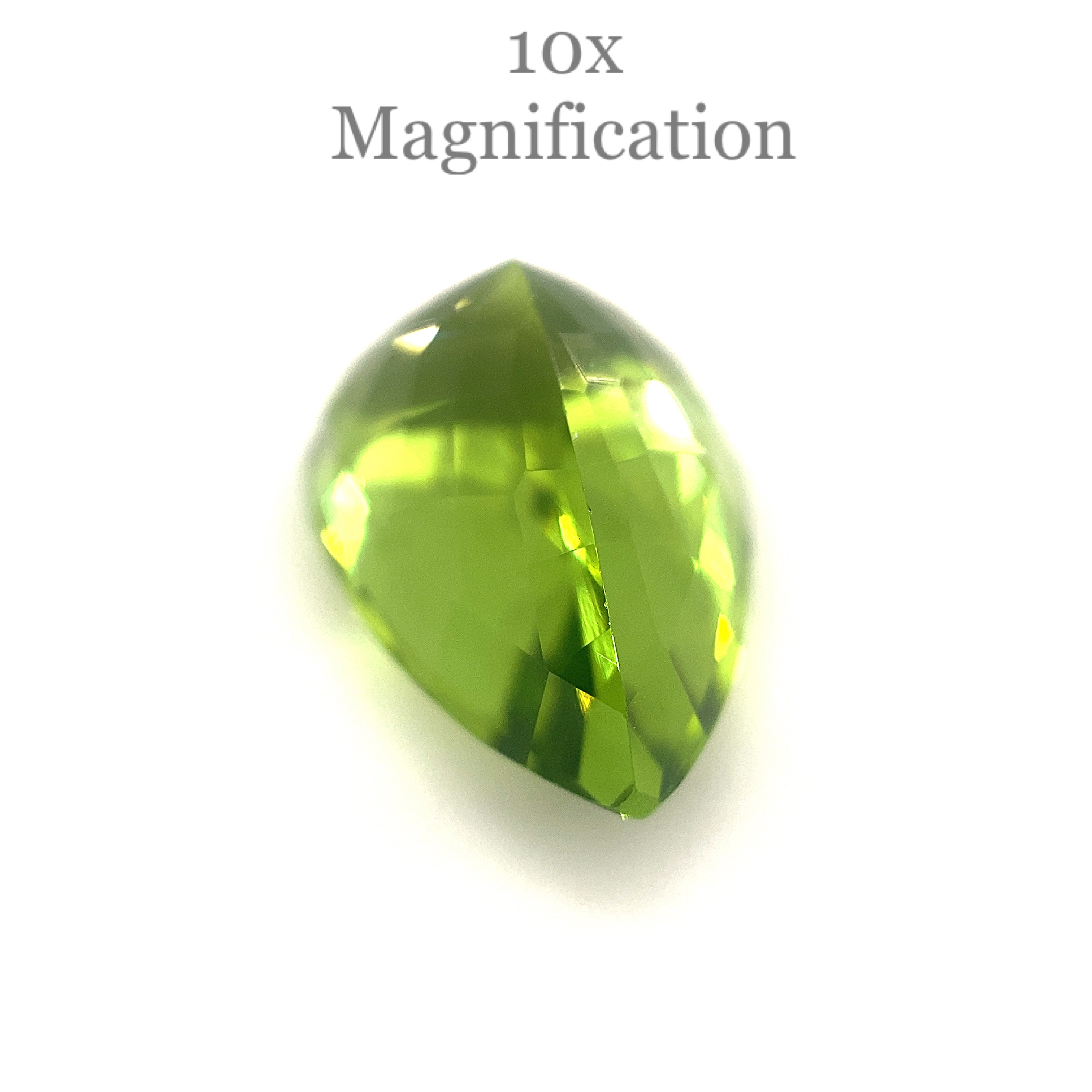 10.17ct Yellowish Green Peridot from Myanmar, GIA certified pear-cut gemstone by SkyJems Canadian gem experts