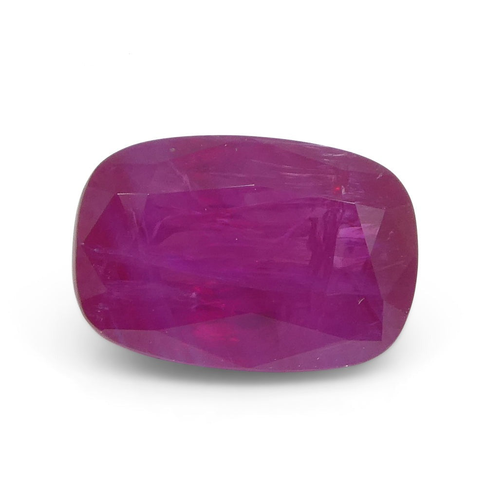 1.86ct Cushion Purplish Red Ruby GIA Certified Vietnam Unheated - Skyjems Wholesale Gemstones