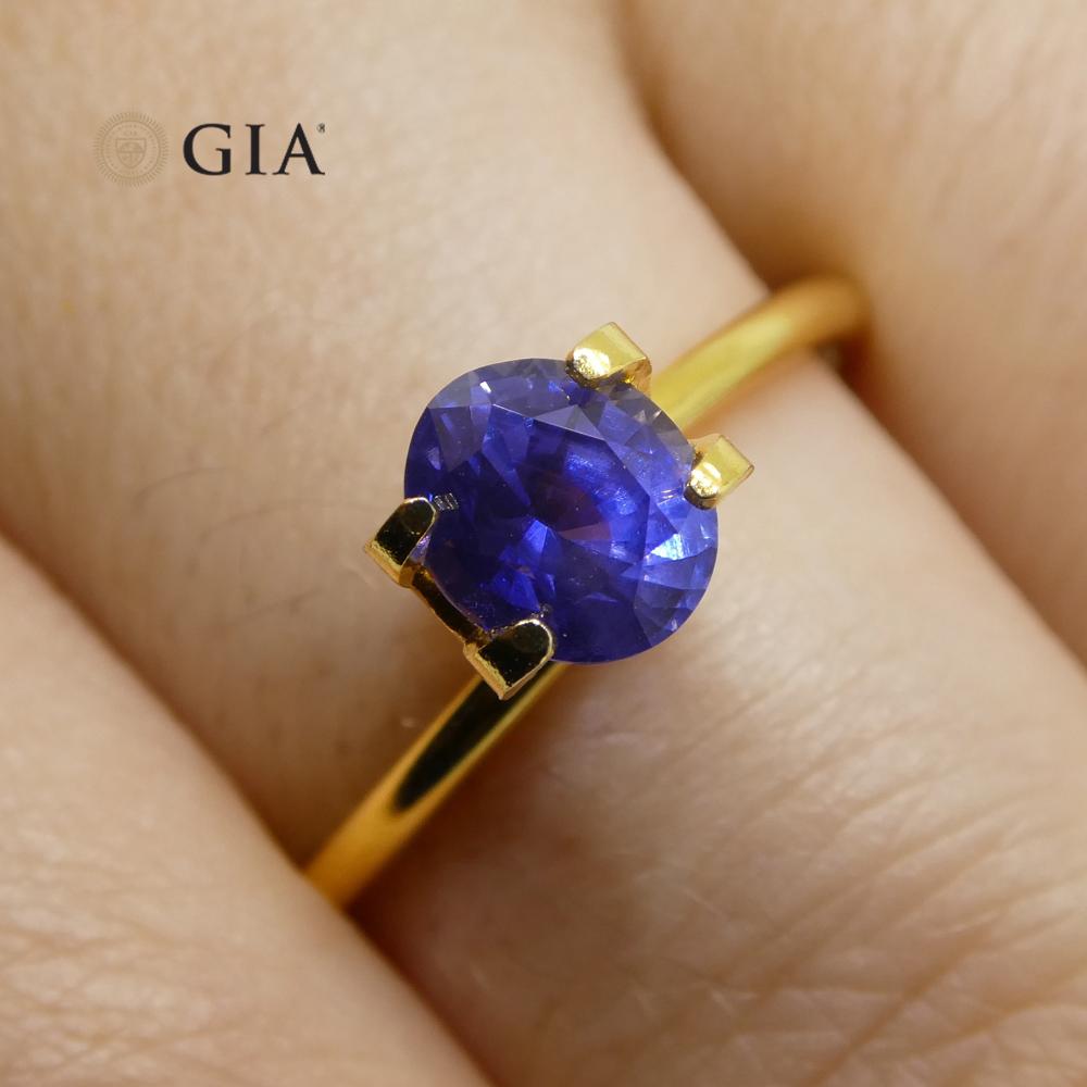 1.22ct Color Change Sapphire Oval GIA Certified Unheated, Sri Lanka, Vivid Violetish Blue to Purple - Skyjems Wholesale Gemstones