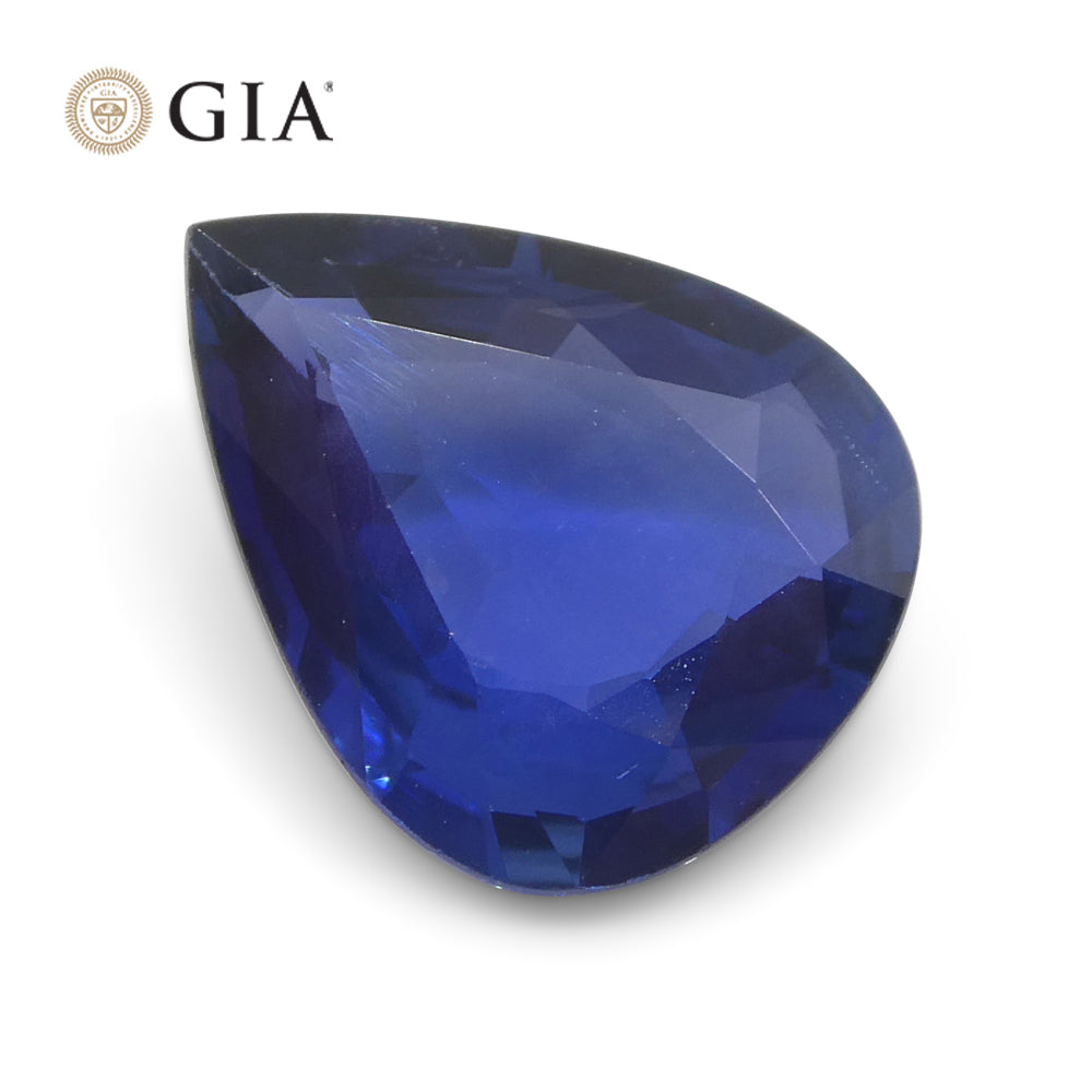 2.39ct Pear Blue Sapphire from Thailand, GIA Certified Natural Corundum by SkyJems, premium blue gemstone