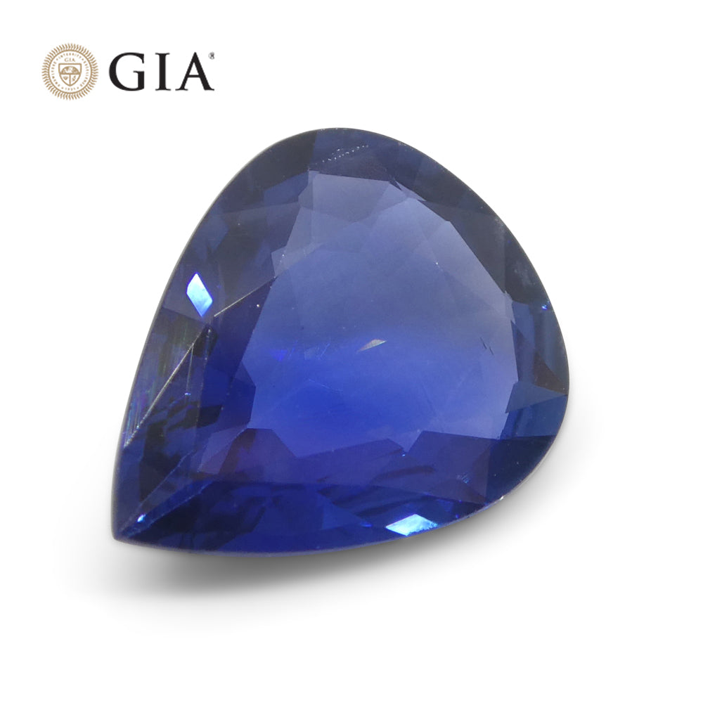SkyJems 2.39ct Pear Blue Sapphire from Thailand, GIA Certified Natural Corundum Gemstone