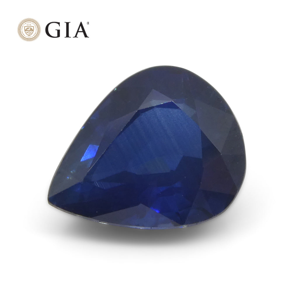 2.42ct Natural Blue Pear Sapphire from Thailand, GIA Certified, Premium Gemstone by SkyJems Canadian Gem Experts