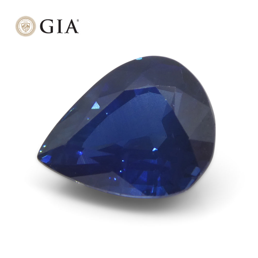 2.42ct Natural Blue Pear Sapphire from Thailand, GIA Certified, Premium Gemstone by SkyJems