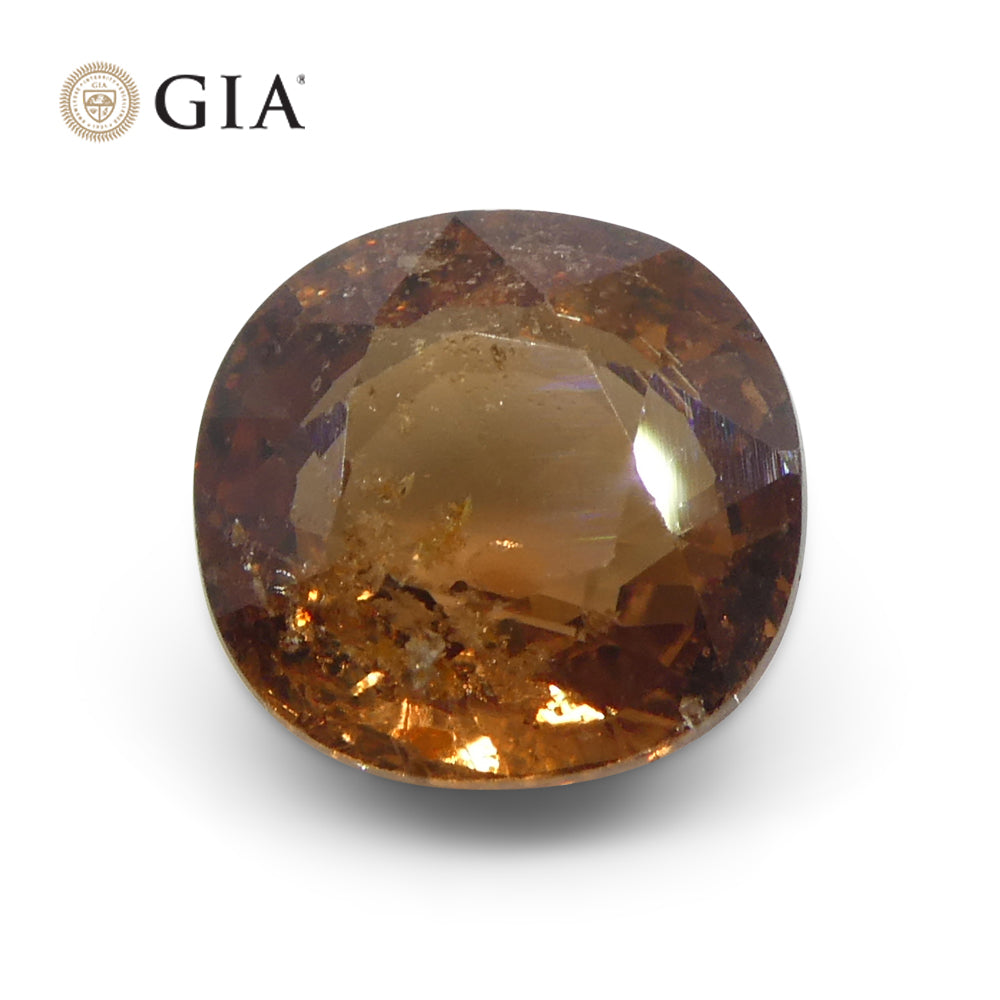 2.17ct Cushion Brownish Pinkish Orange Madagascar Sapphire, GIA Certified Unheated Natural Gemstone by SkyJems