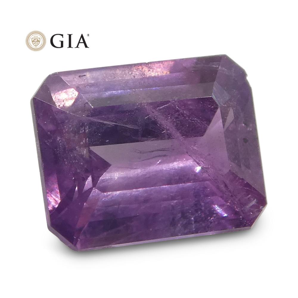 0.76ct Octagonal Pinkish Purple Sapphire GIA Certified Pakistan / Kashmir Unheated - Skyjems Wholesale Gemstones