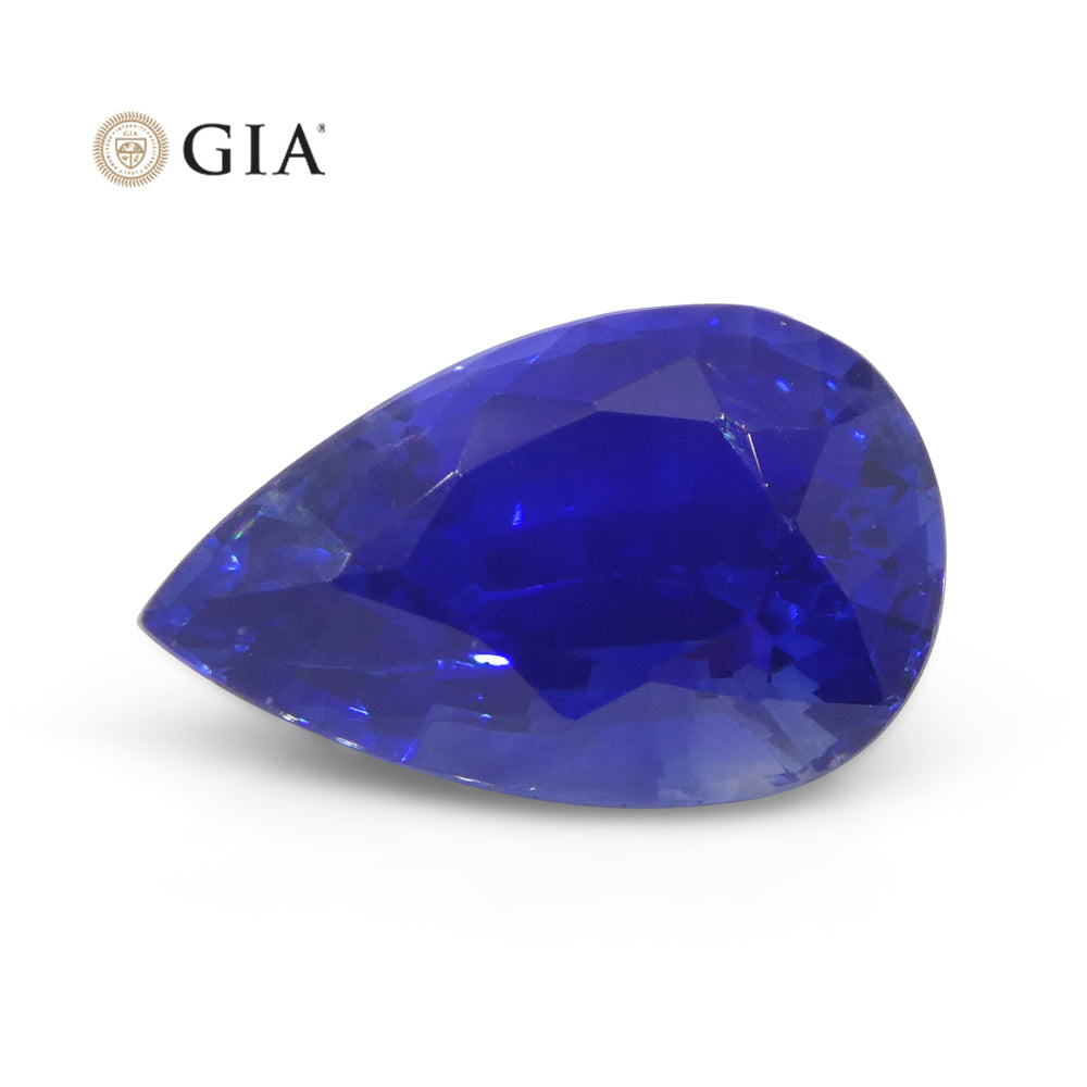 3.88ct Pear Royal Blue Sapphire GIA Certified Sri Lanka - Skyjems Wholesale Gemstones