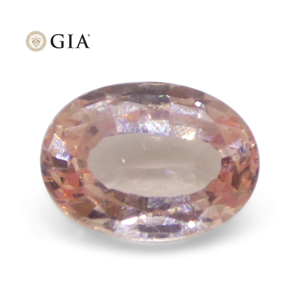 0.88ct Oval Orangy Pink Padparadscha Sapphire GIA Certified Sri Lanka - Skyjems Wholesale Gemstones