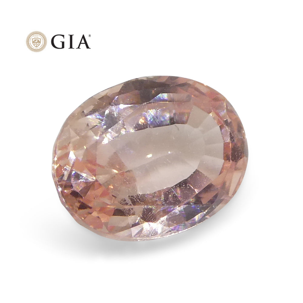 0.88ct Oval Orangy Pink Padparadscha Sapphire GIA Certified Sri Lanka - Skyjems Wholesale Gemstones
