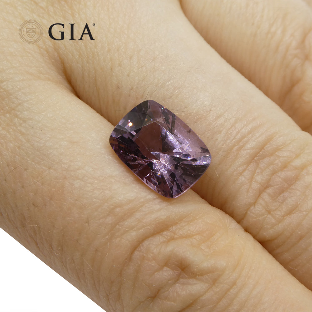 5.21ct Cushion Purple-Pink Spinel GIA Certified Unheated - Skyjems Wholesale Gemstones