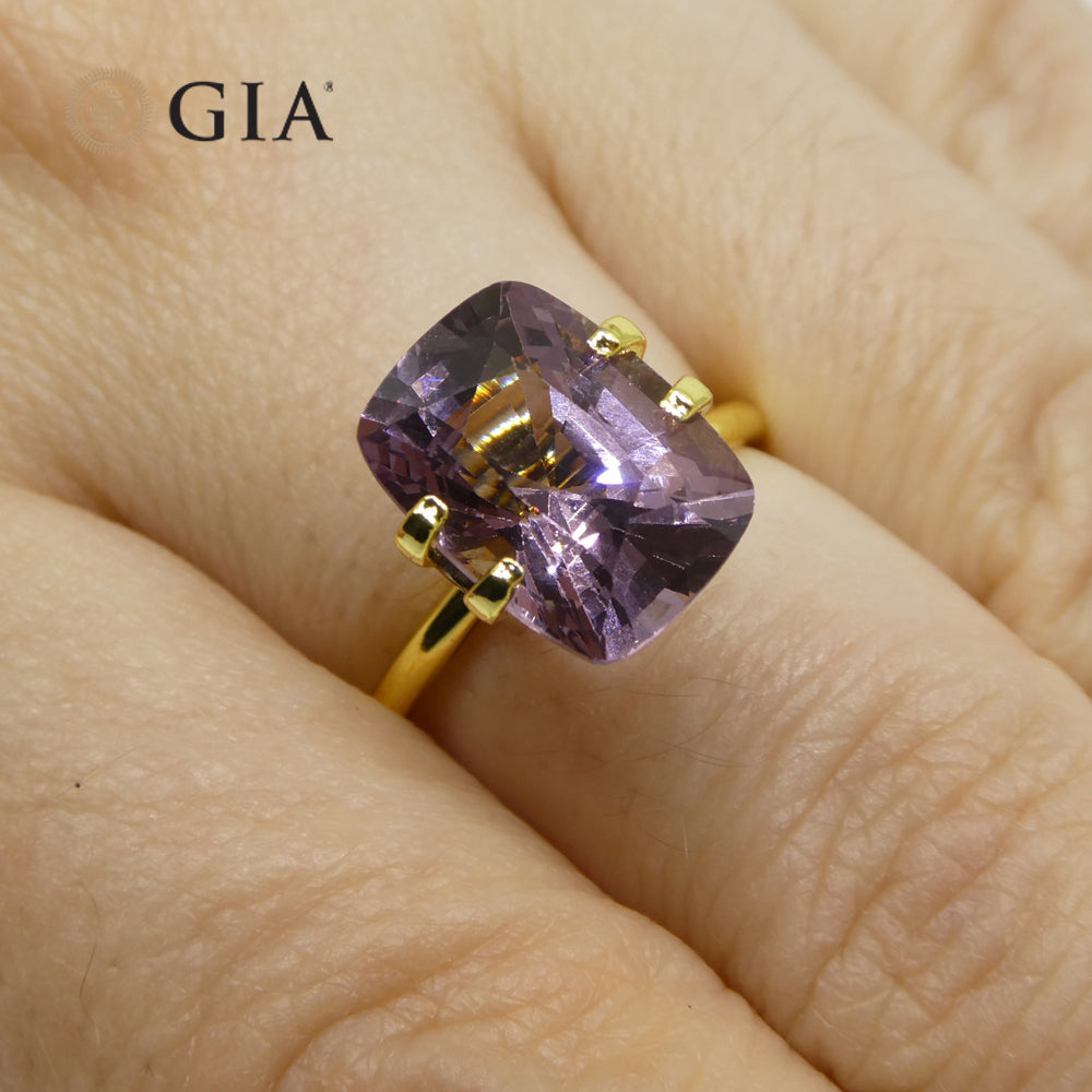 5.21ct Cushion Purple-Pink Spinel GIA Certified Unheated - Skyjems Wholesale Gemstones