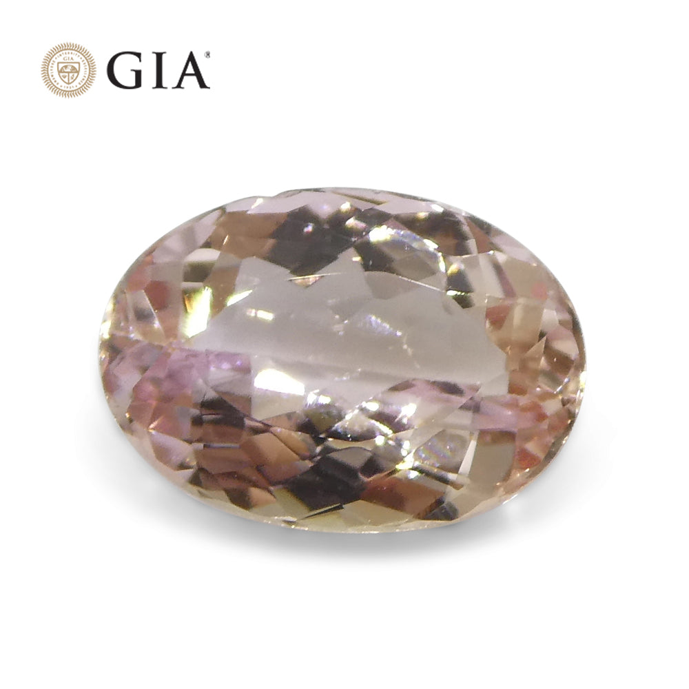 1.5ct Oval Brazilian Orange-Pink Imperial Topaz, GIA Certified Gemstone by SkyJems, Rare Collector's Gem