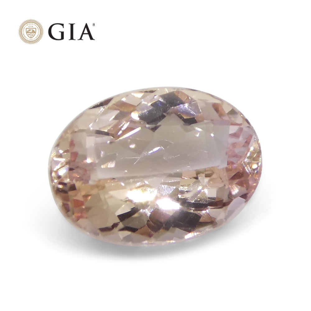 1.5ct Oval Brazilian Orange-Pink Imperial Topaz, GIA Certified Gemstone from SkyJems Rare Gem Collection