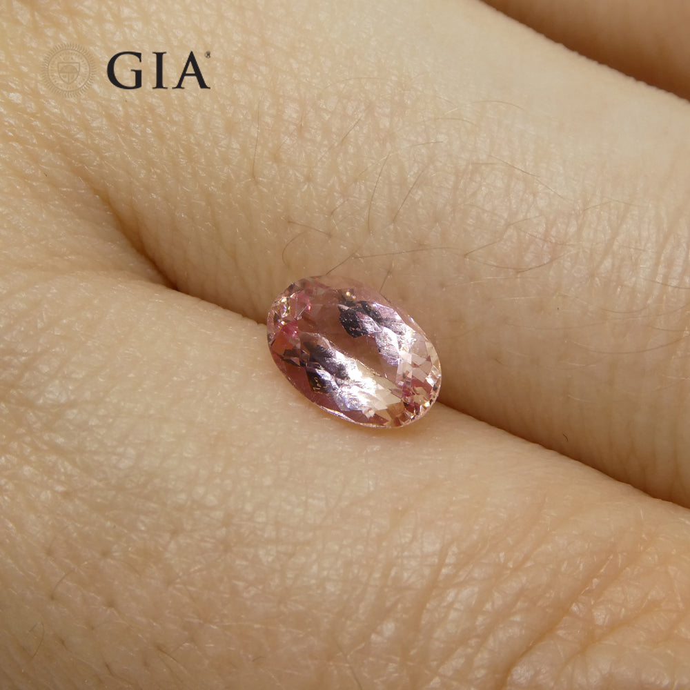 1.16ct Oval Orangy Pink Imperial Topaz from Brazil, GIA Certified Gemstone by SkyJems Canadian Fine Gems