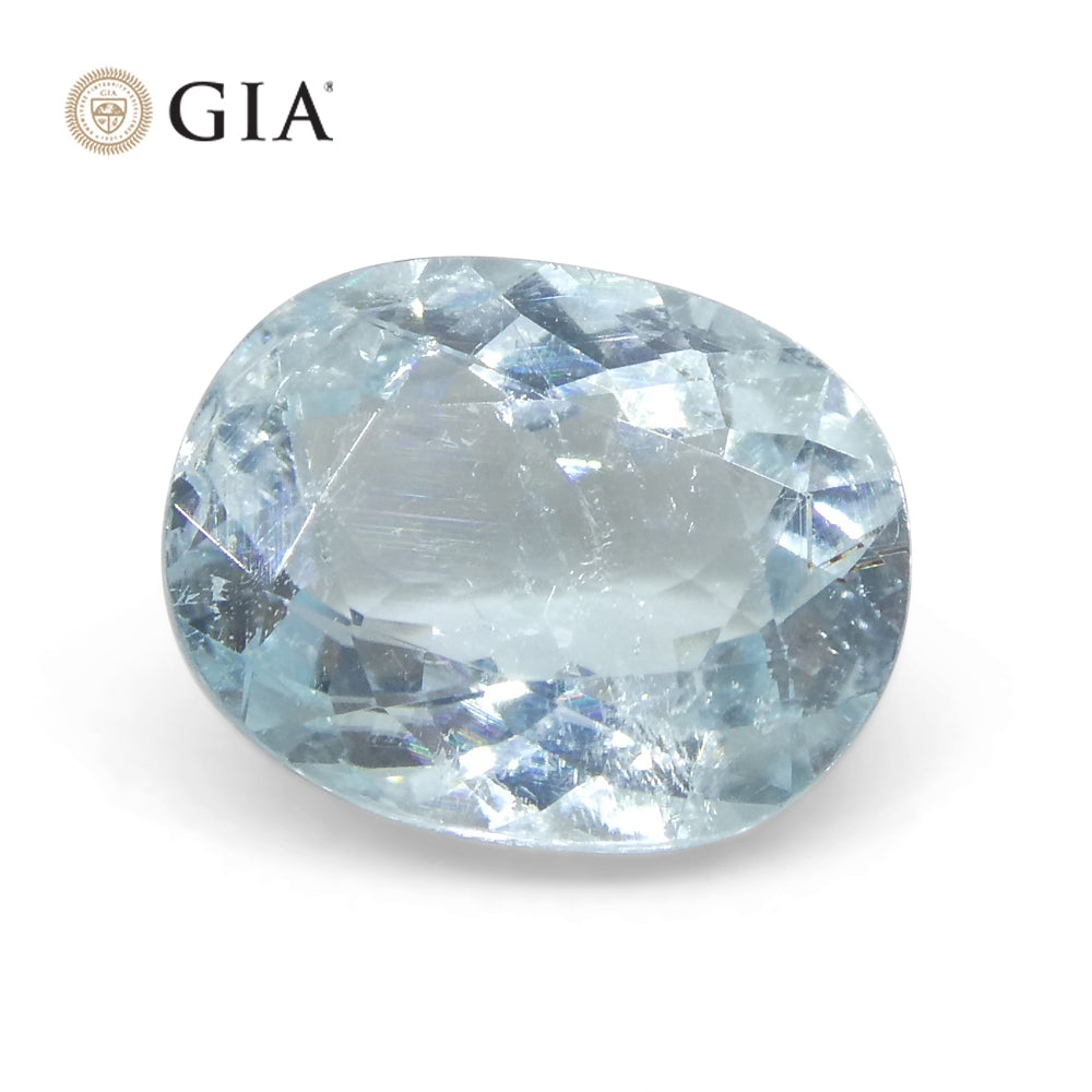 1.87ct Oval Greenish Blue Tourmaline GIA Certified Mozambique
