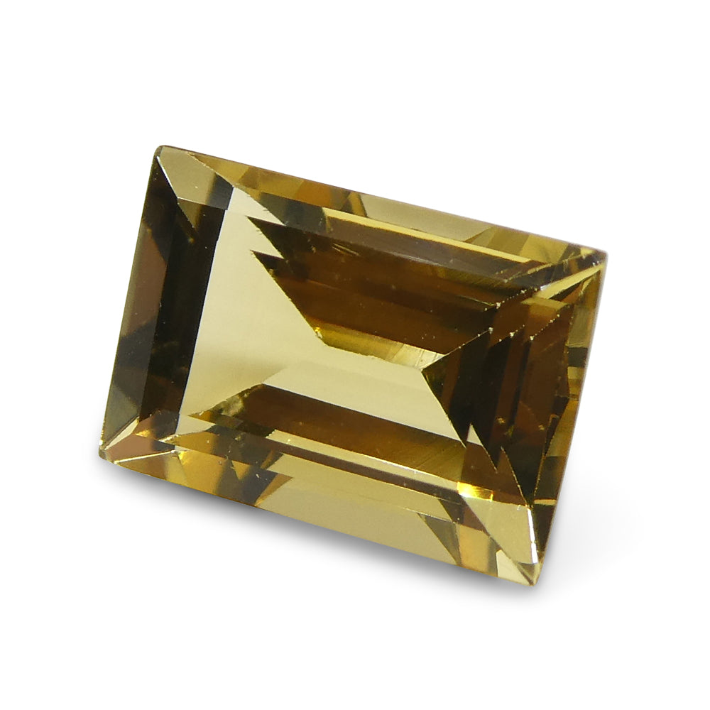 2.68ct Golden Yellow Heliodor Beryl from Brazil, rectangular step-cut gemstone by SkyJems Canadian gem specialists