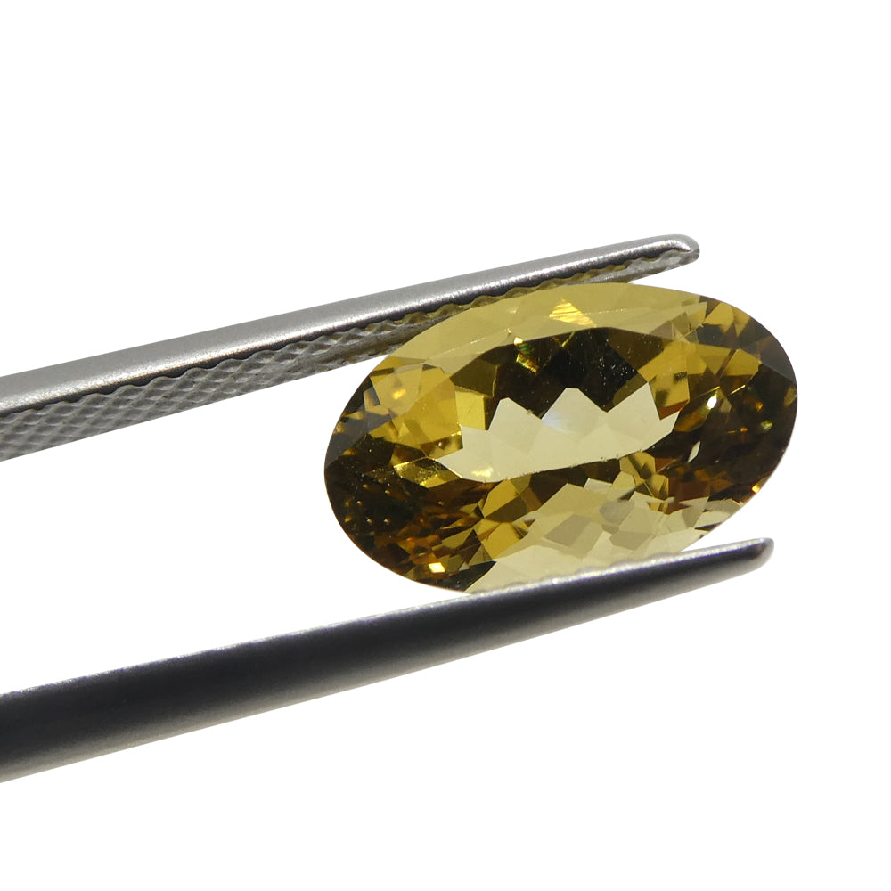 2.87ct Brazilian Heliodor, golden yellow oval beryl gemstone from SkyJems Canadian gem specialists