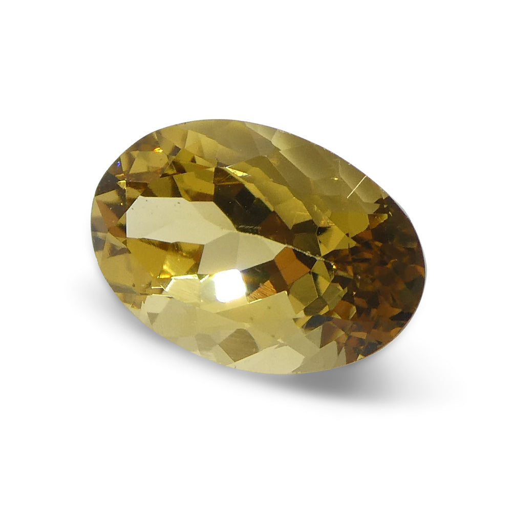 2.87ct Brazilian Heliodor, golden yellow oval beryl gemstone from SkyJems Canadian gem specialists