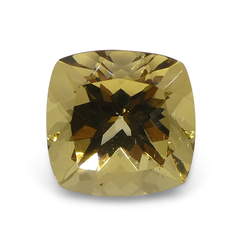 2.2ct Brazilian Golden Yellow Heliodor Beryl, Square Cushion Brilliant Cut Gemstone by SkyJems