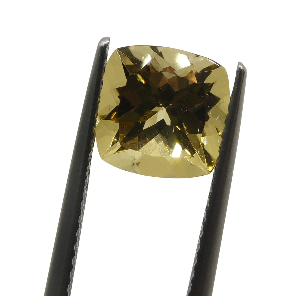 2.2ct Brazilian Golden Yellow Heliodor Beryl, Square Cushion Brilliant Cut Gemstone by SkyJems