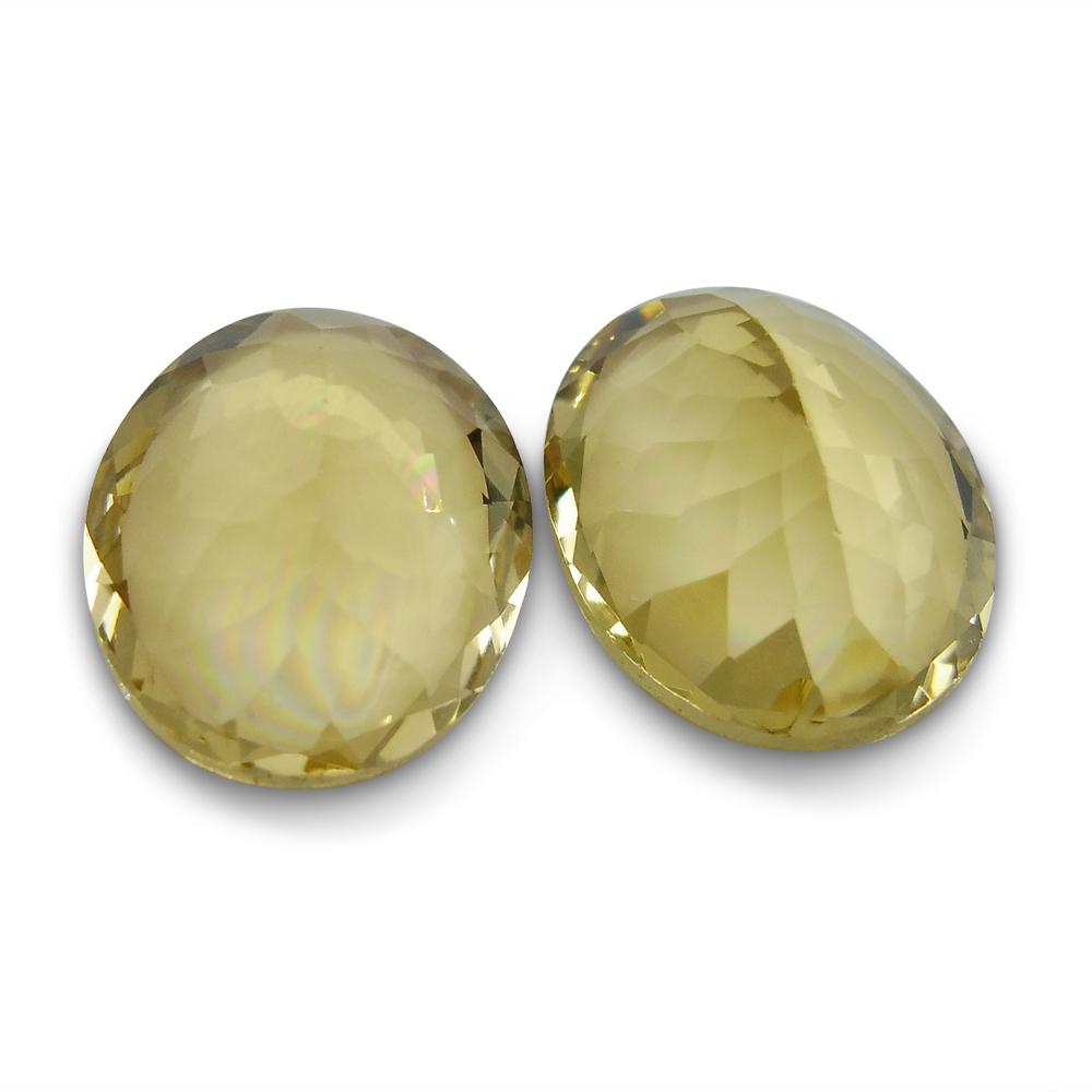 6.16 ct Pair Oval Heliodor/Golden Beryl CGL-GRS Certified - Skyjems Wholesale Gemstones