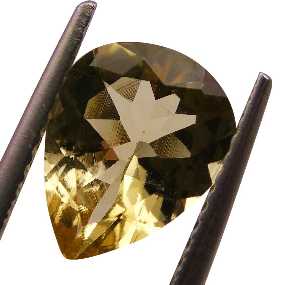 1.75 ct Brazilian Golden Yellow Heliodor Pear Beryl Gemstone from SkyJems Canadian Fine Gem Specialists