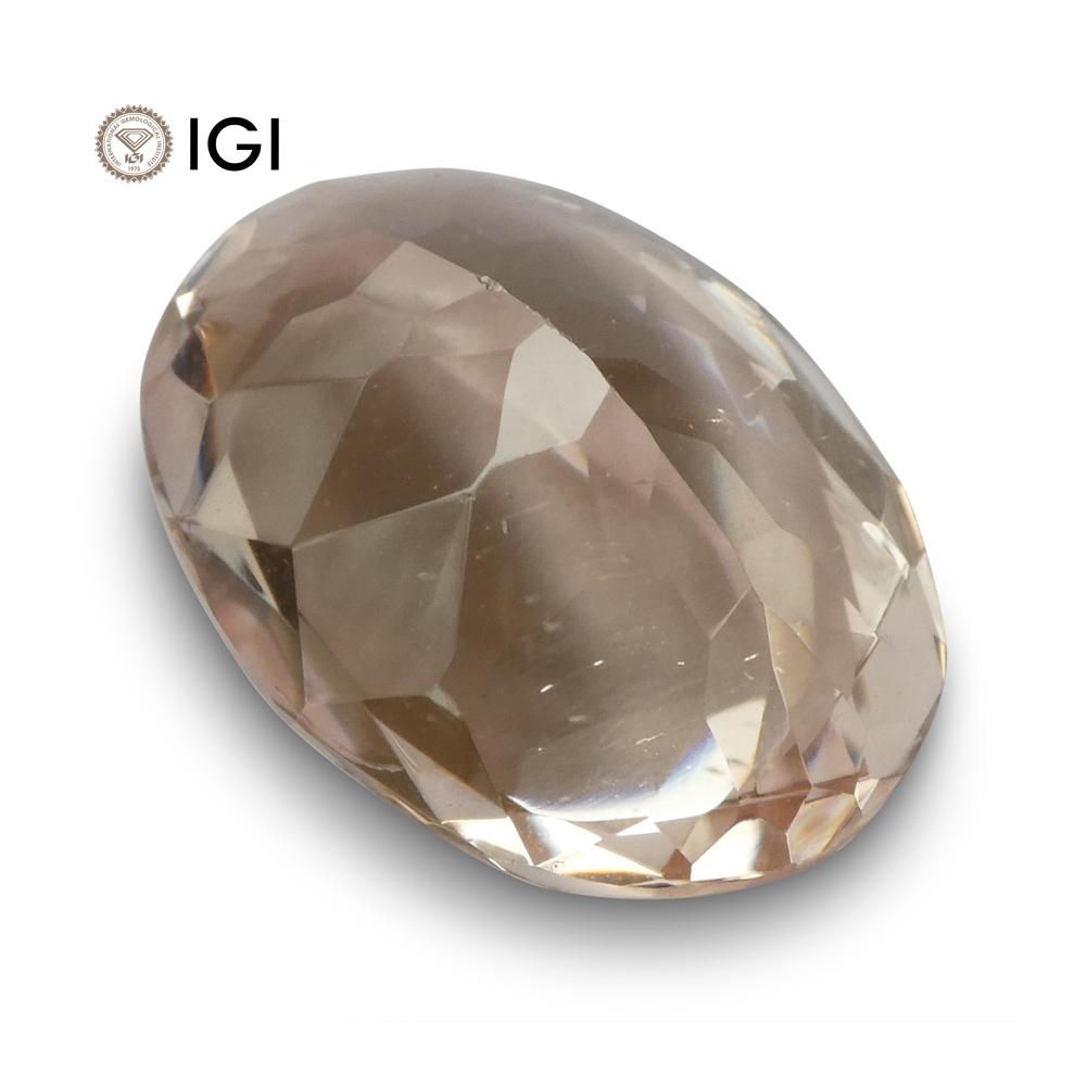 14.41 ct Orangy Pink Morganite Oval Gemstone, IGI Certified Canadian Fine Jewelry by SkyJems