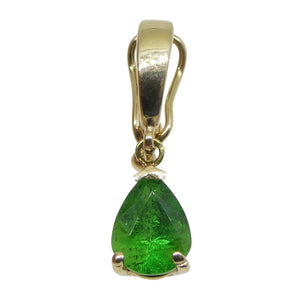 0.79ct Green Tsavorite Garnet Pendant Charm set in 14k Yellow Gold with Enhancer Bail - Skyjems Wholesale Gemstones