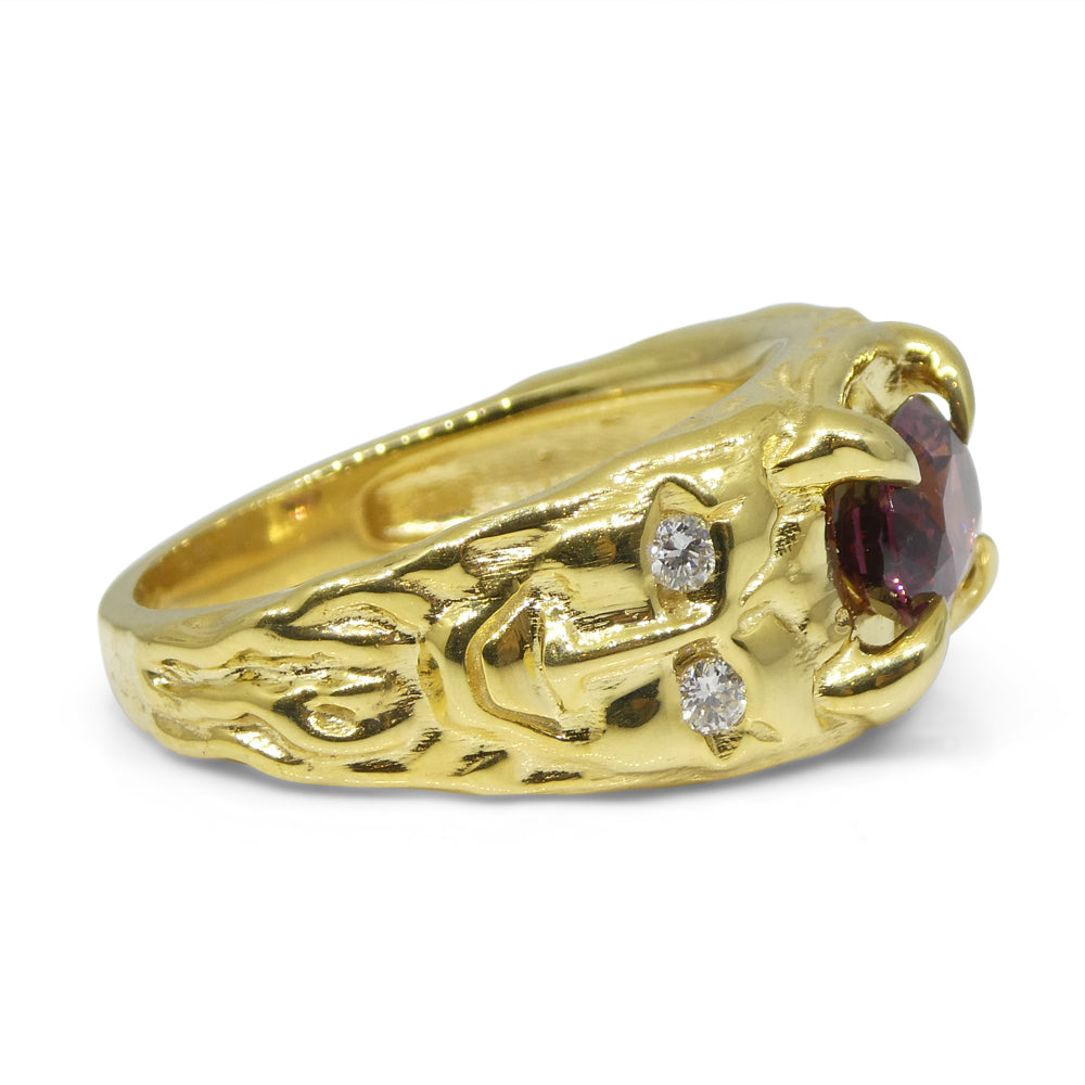 2.11ct Pink Spinel, Diamond Devil Mask Ring set in 14k Yellow Gold - Skyjems Wholesale Gemstones