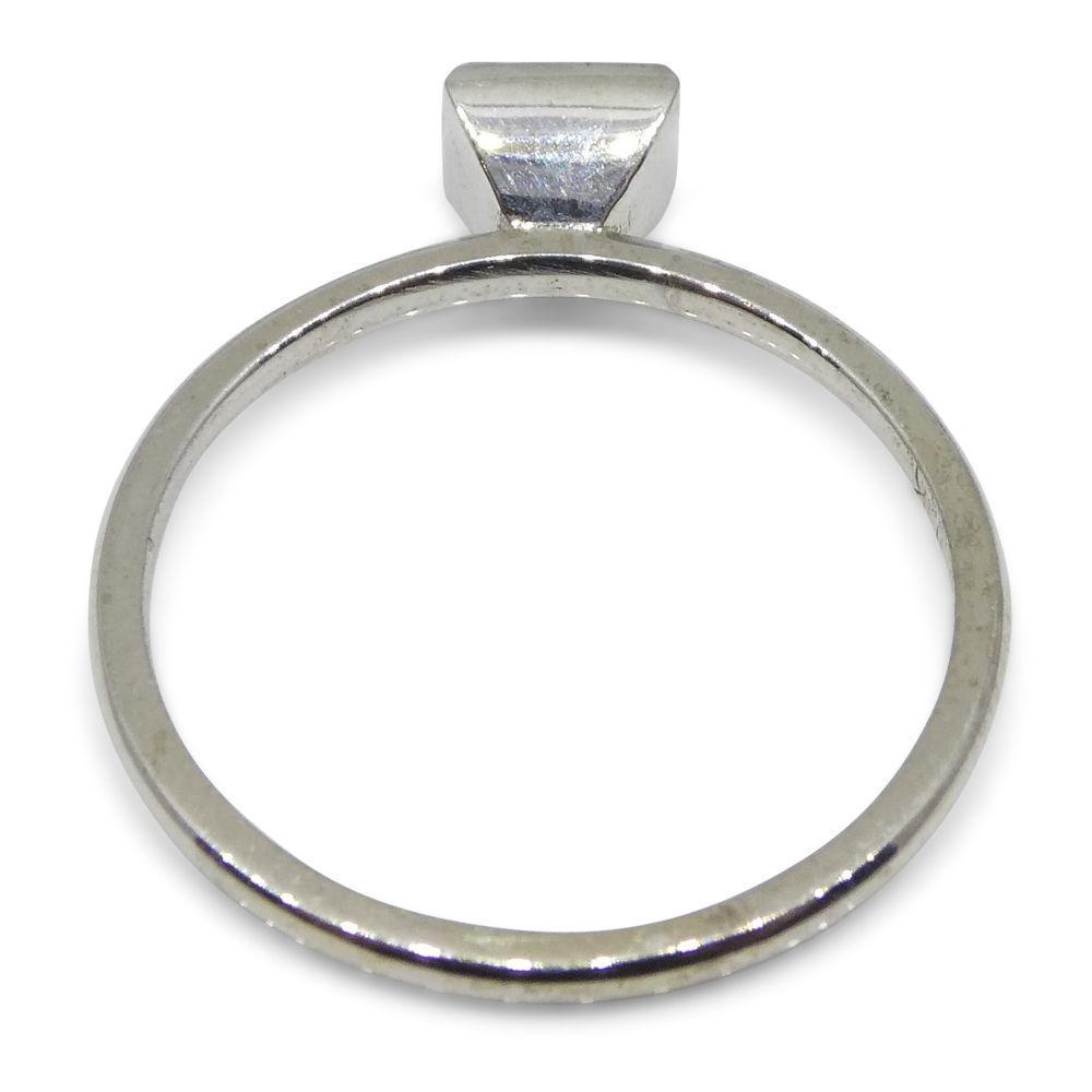 SkyJems Colombian emerald octagon-cut stacker ring in 10kt white gold, dainty green gemstone jewelry made in Canada