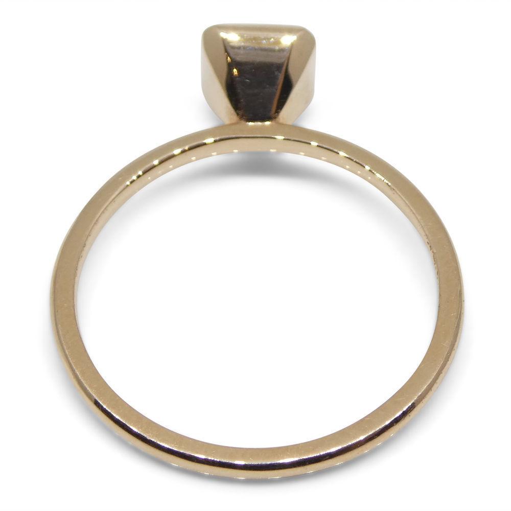 SkyJems Colombian Emerald Stacker Ring in 10kt Pink Gold - Dainty Green Gemstone Stacking Ring, Made in Canada