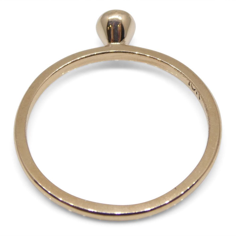 SkyJems Ruby Stacker Ring in 10kt Pink Gold - Dainty Oval Myanmar Ruby Gemstone Ring, Handcrafted in Canada