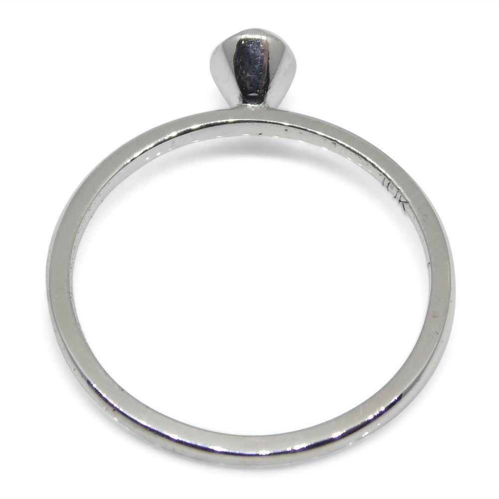 Burmese Ruby Stacker Ring in 10kt White Gold - Dainty Oval Solitaire by SkyJems Canadian Jewellers