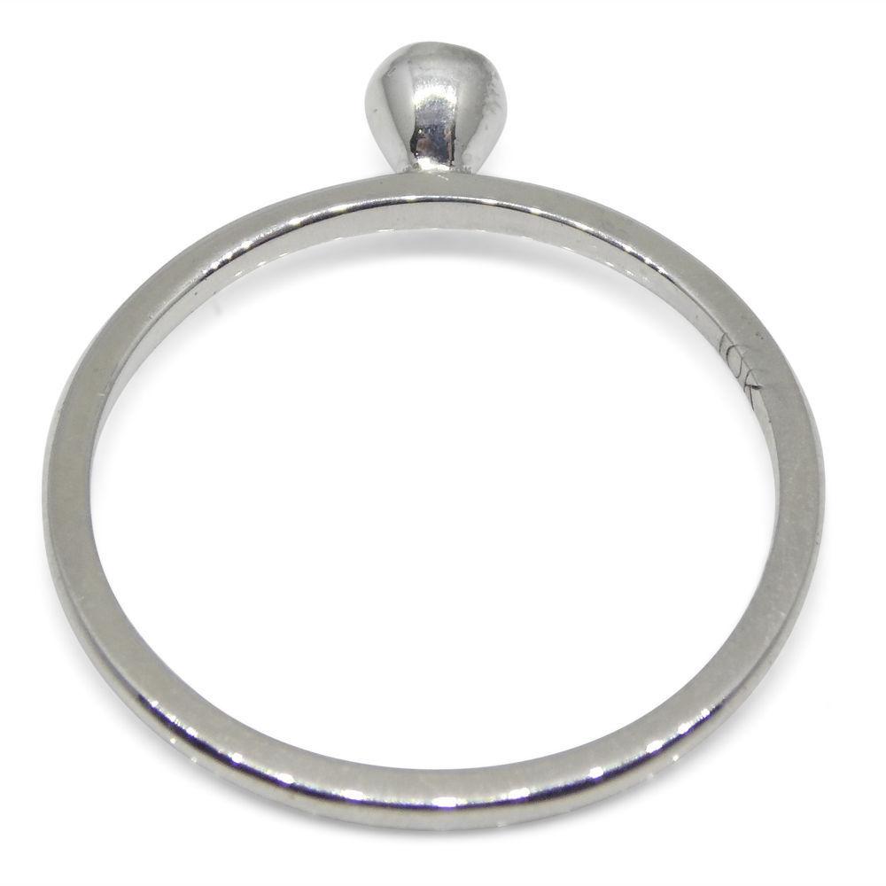 SkyJems Ruby Stacker Ring in 10kt White Gold - Dainty Myanmar Ruby Solitaire Gemstone Ring, Made in Canada