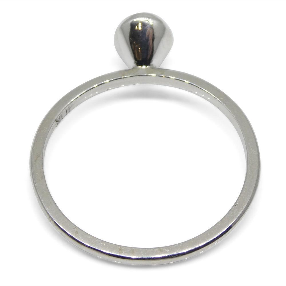 SkyJems Colombian emerald oval stacker ring in 10kt white gold, dainty green gemstone jewelry crafted in Canada