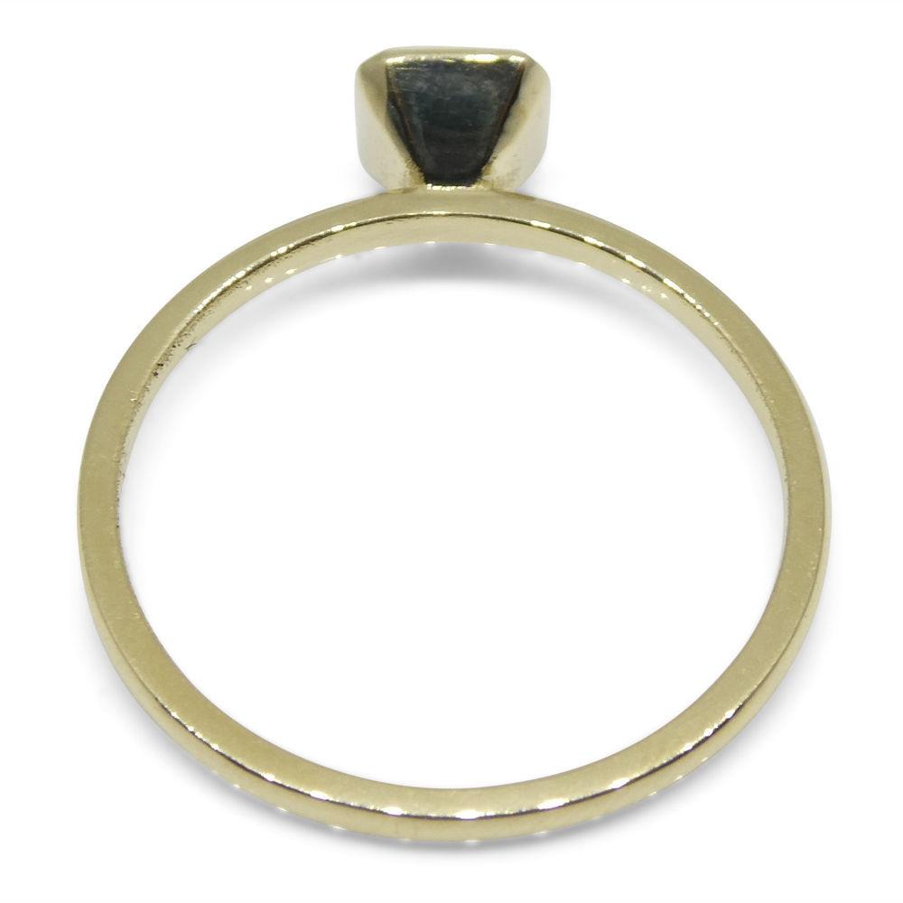 SkyJems Colombian emerald stacker ring in 10kt yellow gold, dainty green gemstone solitaire stackable jewelry