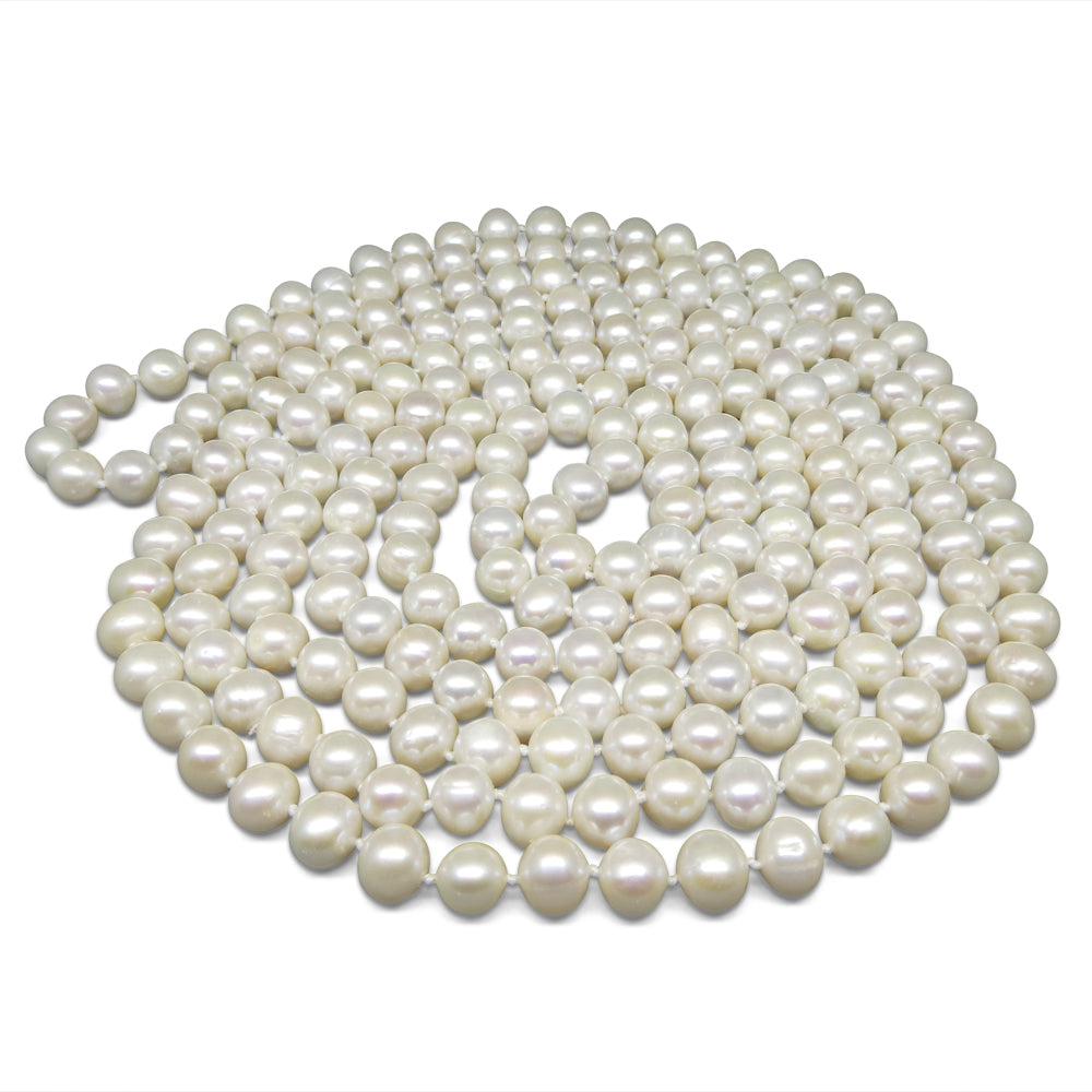 Freshwater Pearl Necklace 8-9mmmm Round Potato White $770