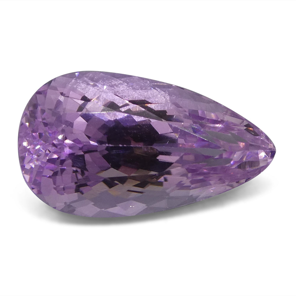 15.66 ct Pear Kunzite from Afghanistan - Purplish Pink Spodumene Gemstone by SkyJems Canadian Gem Experts