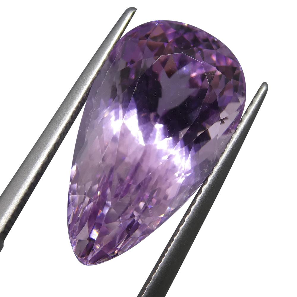 15.66 ct Purplish Pink Kunzite from Afghanistan, pear-cut gemstone by SkyJems, premium loose colored stone collection