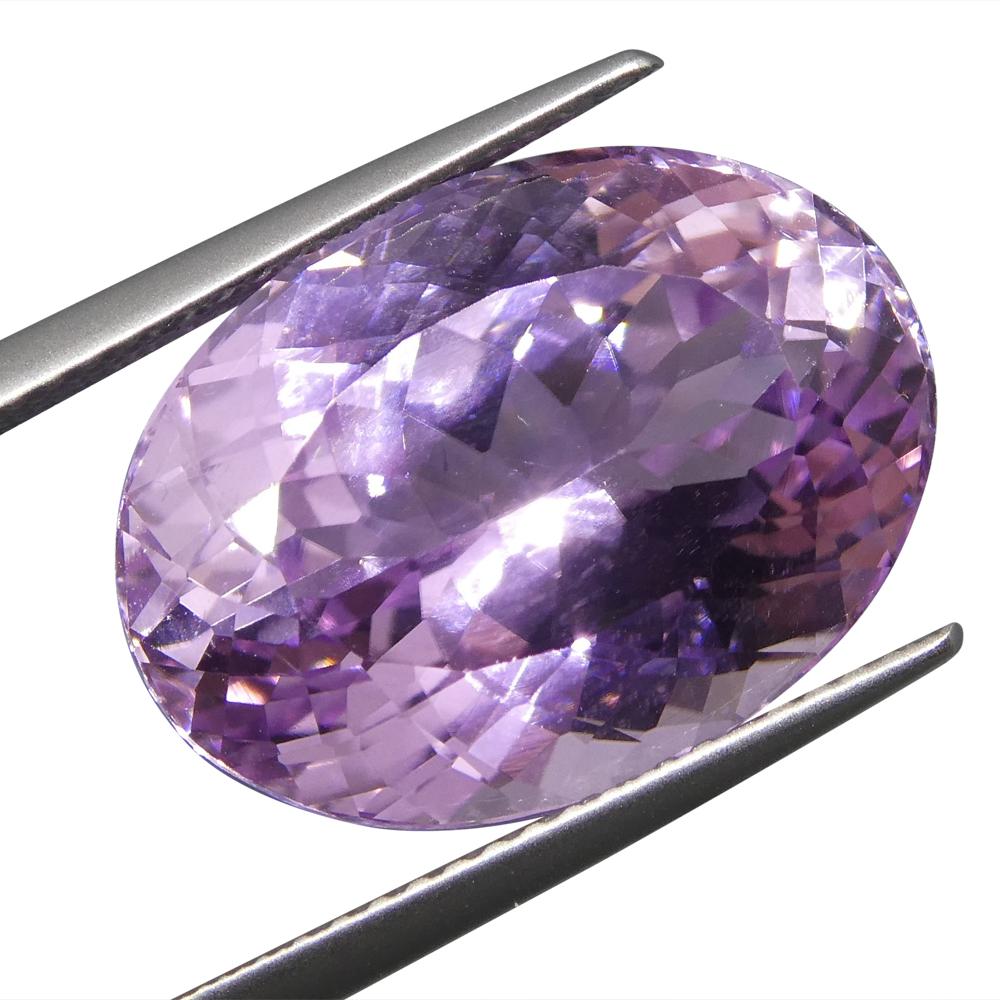 15.95 ct Purplish Pink Oval Kunzite from Afghanistan, Mixed Cut Single Stone by SkyJems Canadian Gemstone Experts