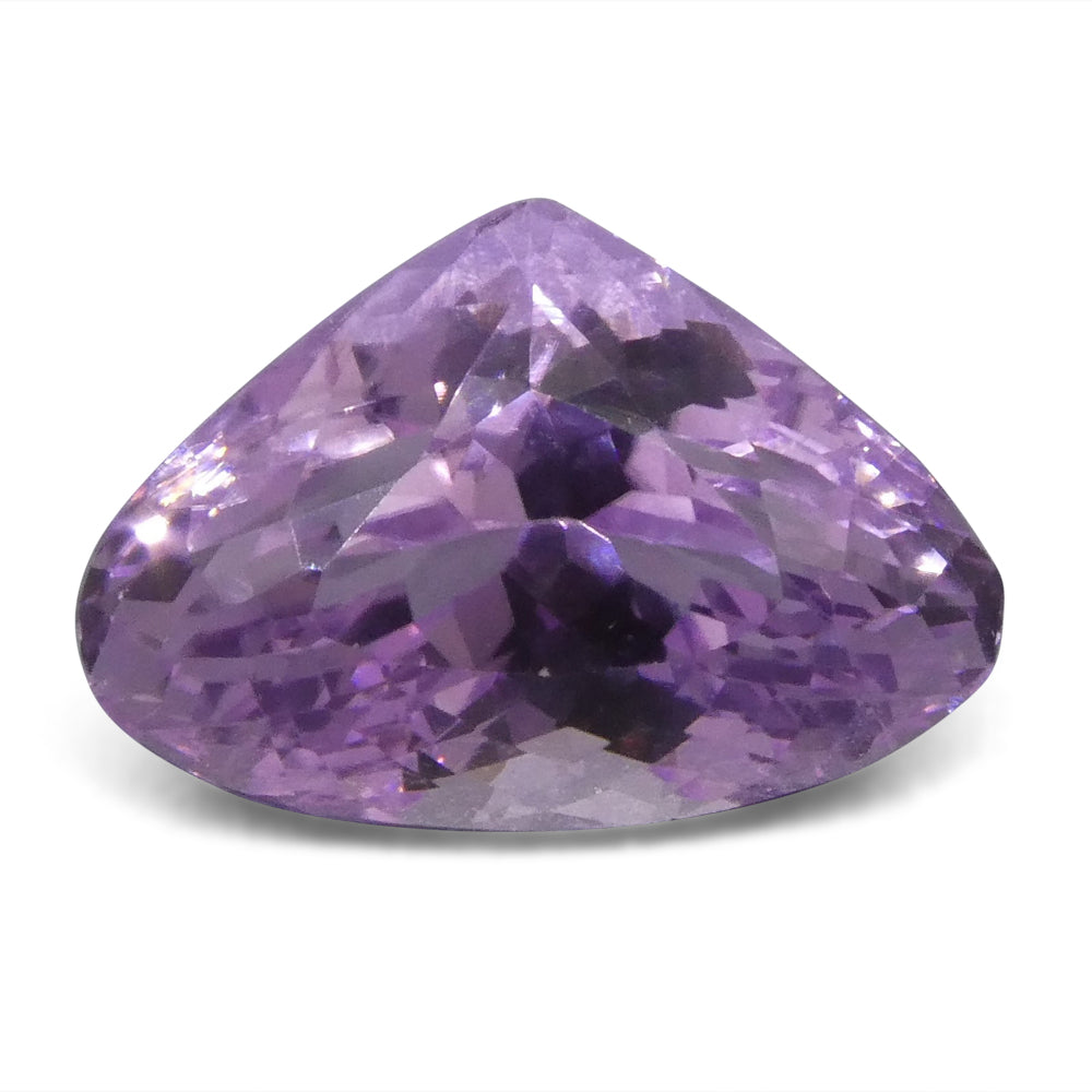 SkyJems 10.99 ct Pear Kunzite from Afghanistan - Purplish Pink Spodumene Gemstone, Mixed Cut Single Stone