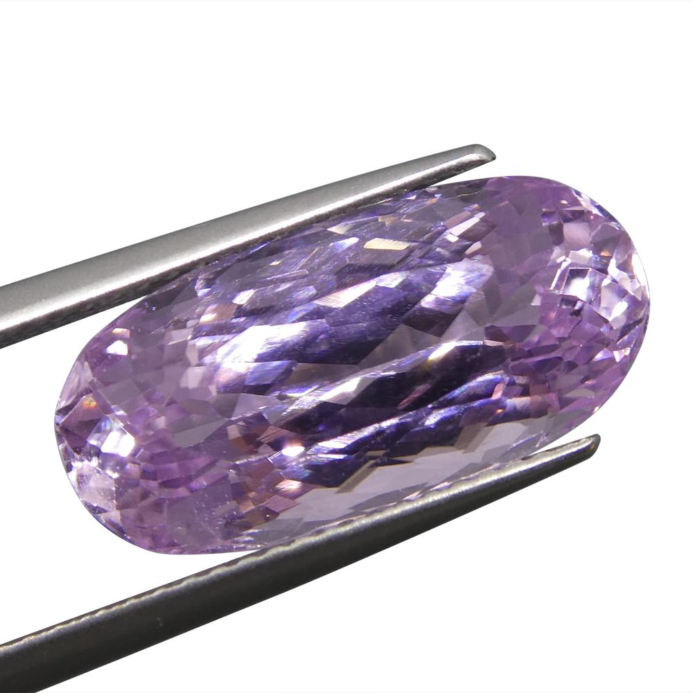 9.6 ct Purplish Pink Oval Kunzite from Afghanistan, Mixed Cut Single Stone by SkyJems Canadian Gemstone Experts