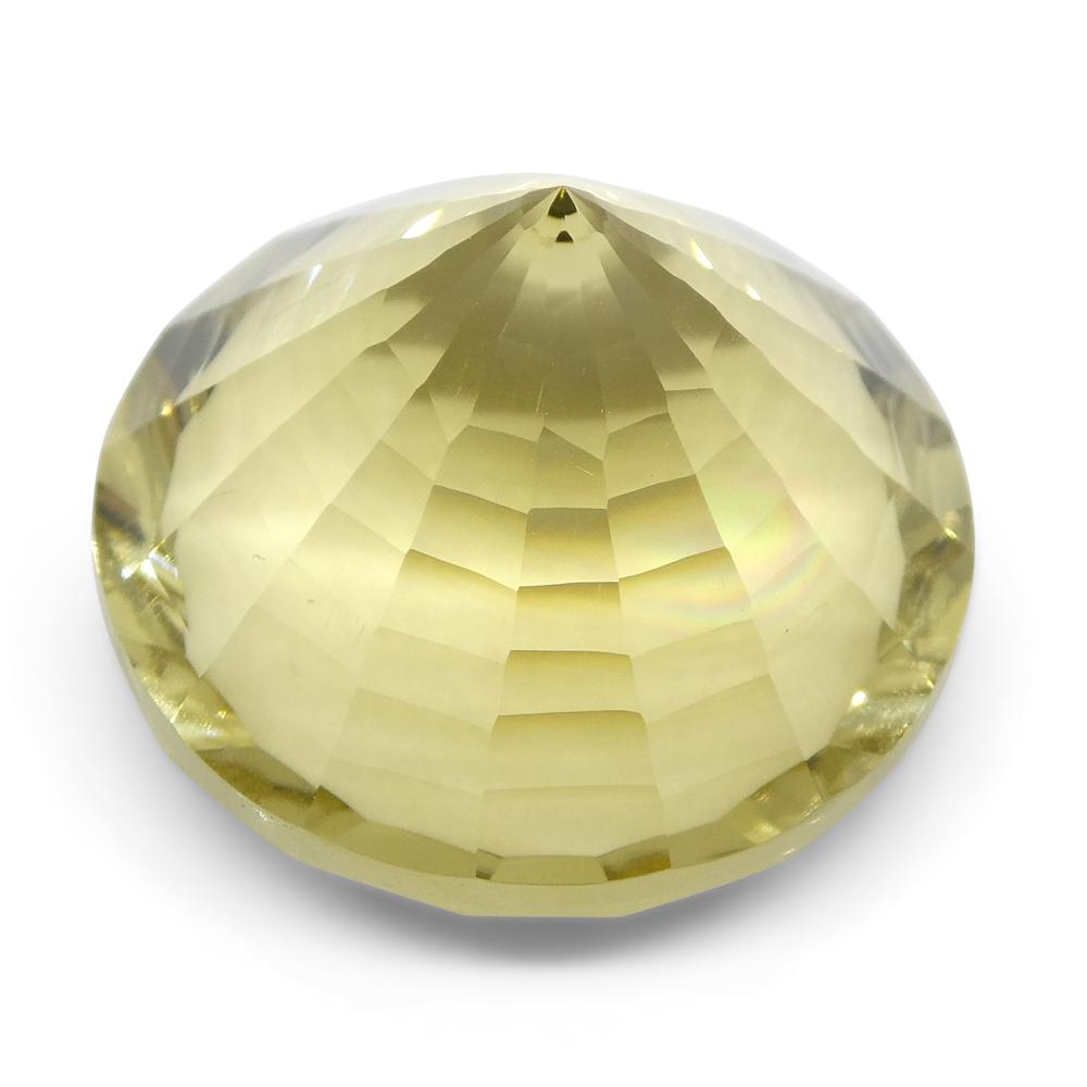20.62ct Lemon Yellow Citrine Round Fantasy Cut from Brazil, premium single gemstone by SkyJems Canadian gem specialists