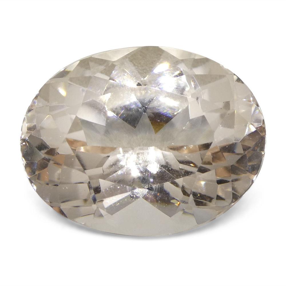 13.69 ct Brazilian Oval Morganite, soft pink-orange beryl gemstone from SkyJems' premium loose stone collection
