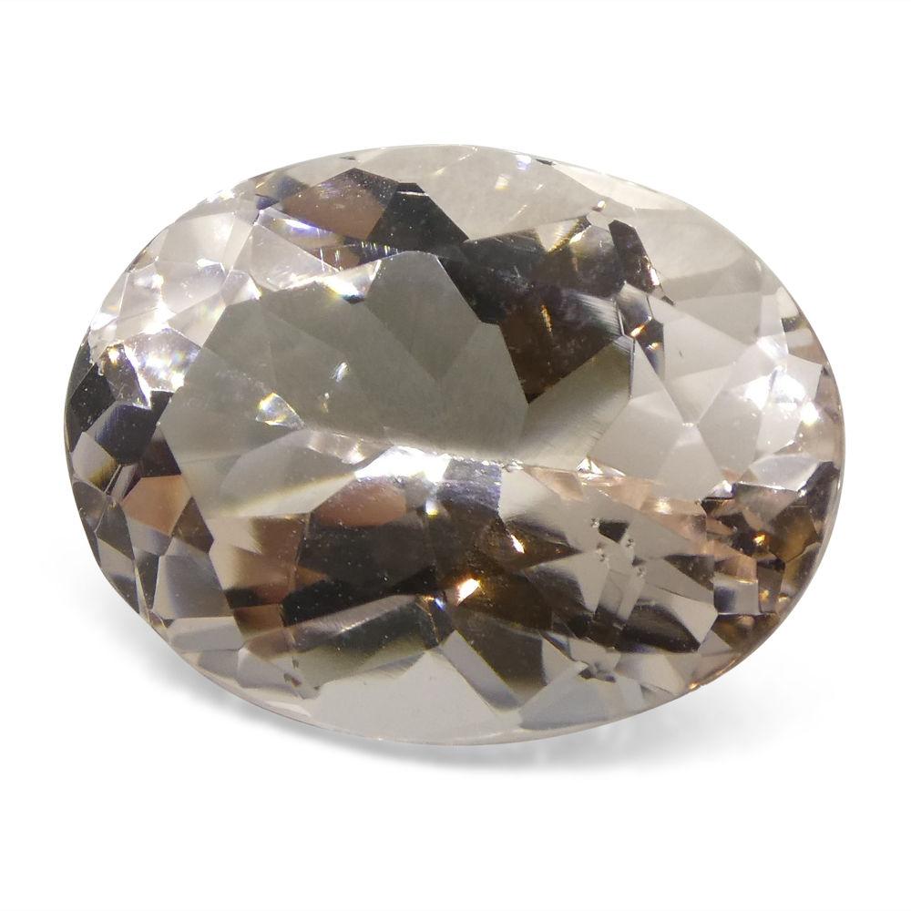 7.46 ct Brazilian Oval Morganite, soft pink-orange beryl gemstone from SkyJems' premium loose stone collection